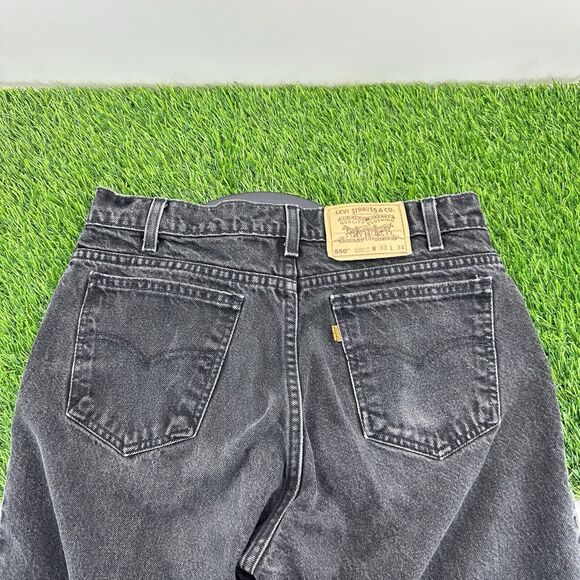 Vintage Levis 550 Jeans Mens 33x34 Black Relaxed Fit Tapered Orange Tab 90s USA - Picture 4 of 8